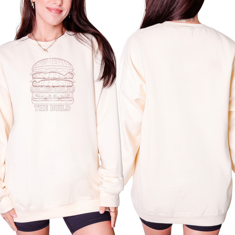 The Build Double Patty Burger Stack Retro Sweatshirt - Picture 5 of 6